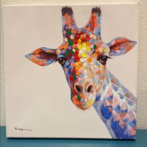 Colorful Giraffe Canvas Art